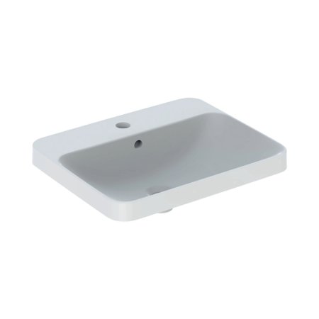 Geberit Variform Umywalka wpuszczana w blat 55x45 cm z otworem na baterię z przelewem biały/spód szkliwiony z powłoką KeraTect 500.741.00.2