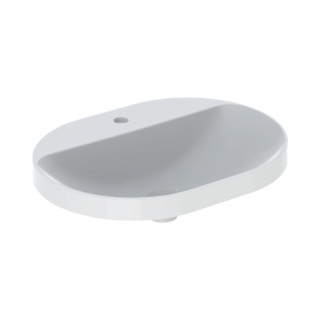 Geberit Variform Umywalka wpuszczana w blat 60x45 cm z otworem na baterię bez przelewu biały/spód szkliwiony z powłoką KeraTect 500.735.00.2