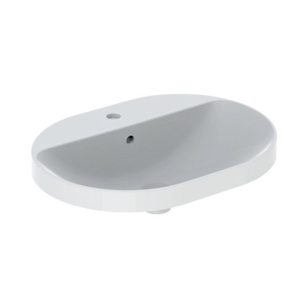 Geberit Variform Umywalka wpuszczana w blat 60x45 cm z otworem na baterię z przelewem biały/spód szkliwiony 500.733.01.2