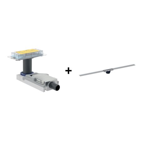 Geberit Zestaw CleanLine Odpływ liniowy niski do płytkiej zabudowy 6,5-9 cm + ruszt 130 cm stal nierdzewna szczotkowana 154.152.00.1+154.503.KS.1