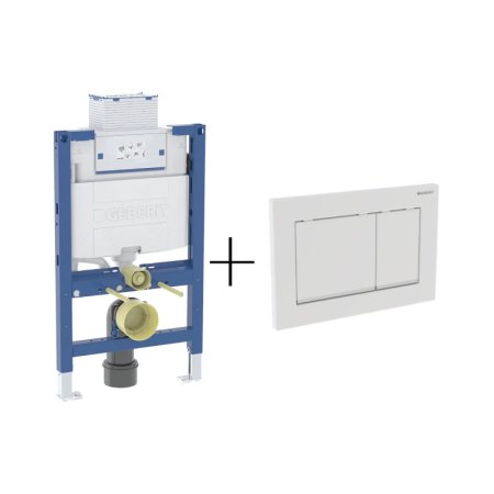 Geberit Zestaw Duofix Stelaż do WC niski H82 + przycisk Omega 30 biały/chrom 111.003.00.1 + 115.080.KJ.1