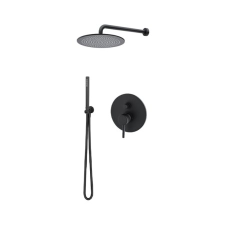 Giulini Giovanni Futuro Zestaw prysznicowy podtynkowy z deszczownicą 30 cm czarny mat 65ZES30/CZAR