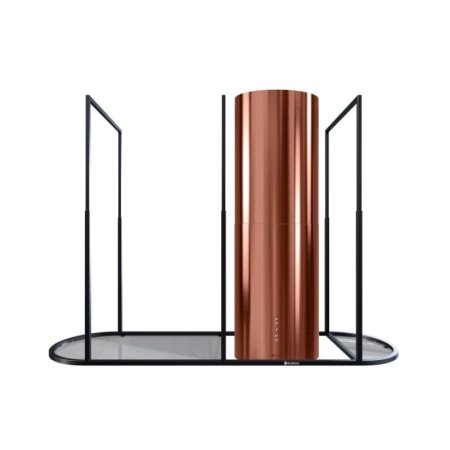 Globalo Design Cylindro Isola Zestaw Okap wyspowy 50x39 cm kolor do wyboru + półka Afralo czarna ZESTAW_CYLINDRO_AFRALO