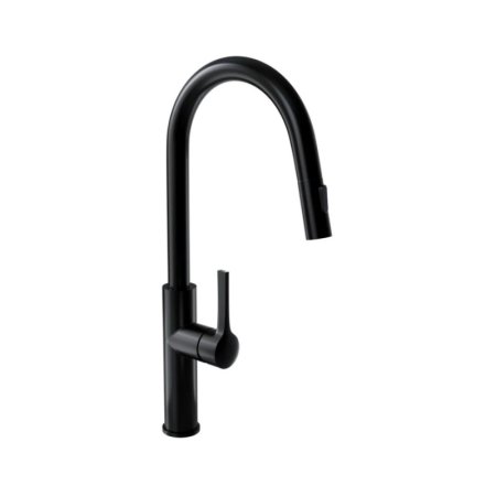 Globalo Design Divio Black 1.1 Bateria kuchenna z wyciągana wylewką czarna z powłoką PVD DIVIO_BLACK