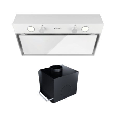 Globalo Design Fluxime 60.1 Okap do zabudowy 60x30 cm biały + Turbina TW 1.2 FLUXIME_60_1_WHITE_+_TW_1_2