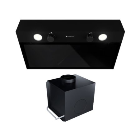 Globalo Design Fluxime 60.1 Okap do zabudowy 60x30 cm czarny + Turbina TW 2.1 FLUXIME_60_1_BLACK_+_TW_2_1