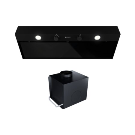 Globalo Design Fluxime 90.1 Okap do zabudowy 90x30 cm czarny + Turbina TW 1.2 FLUXIME_90_1_BLACK_+_TW_1_2