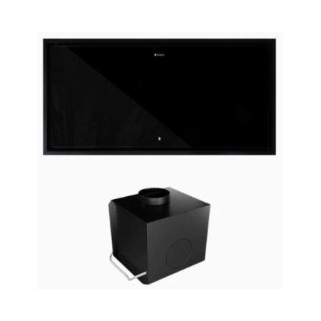 Globalo Design Novelti 100.1 Okap sufitowy 100x50 cm czarny + Turbina TW 2.1 NOVELTI_100_1_BLACK_+_TW_2_1