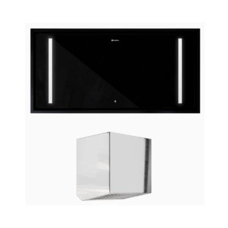 Globalo Design Zenara 100.1 Okap sufiowy 100x50 cm czarny + Turbina TZ 1.1 ZENARA_100_1_BLACK_+_TZ_1_1