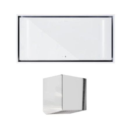 Globalo Design Zenara 100.1 Okap sufiowy 100x50 cm biały + Turbina TZ 1.1 ZENARA_100_1_WHITE_+_TZ_1_1