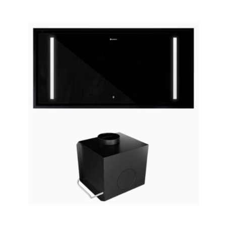 Globalo Design Zenara 100.1 Okap sufiowy 100x50 cm czarny + Turbina TZ 2.1 ZENARA_100_1_BLACK_+_TZ_2_1