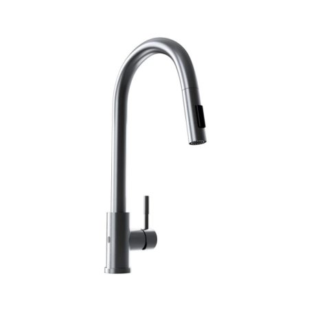 Globalo Exclusive Loretio Anthracite 1.1 Bateria kuchenna bezdotykowa z wyciąganą wylewką antracyt z powłoką PVD LORETIO_ANTHRACITE