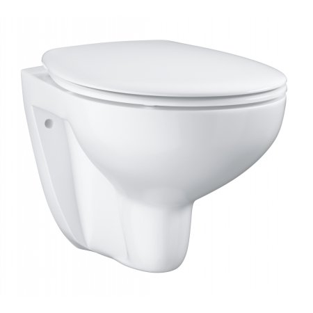 Grohe Bau Ceramic Zestaw Toaleta WC podwieszana 53,1x36,8 cm bez kołnierza z deską sedesową wolnoopadającą, biały 39351000