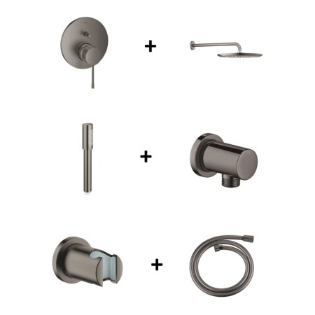 Grohe Essence Zestaw prysznicowy podtynkowy z deszczownicą brushed hard graphite GNS141