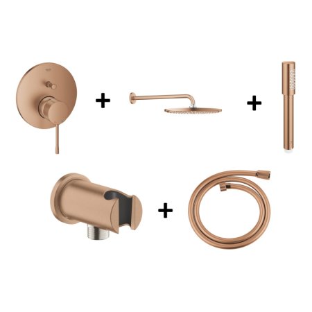 Grohe Essence Zestaw prysznicowy podtynkowy z deszczownicą brushed warm sunset GNS45