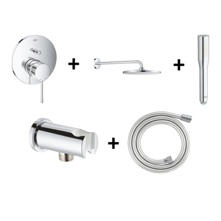 Grohe Essence Zestaw prysznicowy podtynkowy z deszczownicą chrom GNS23