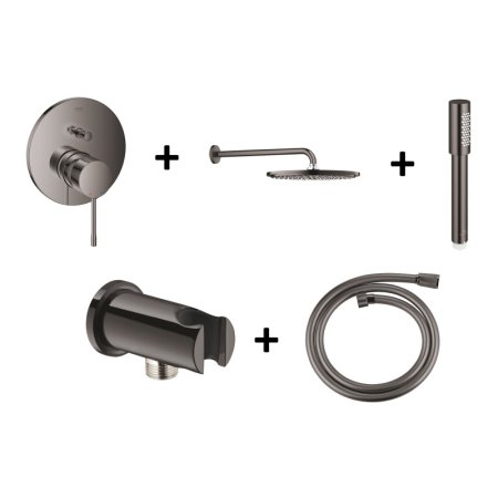 Grohe Essence Zestaw prysznicowy podtynkowy z deszczownicą hard graphite GNS78