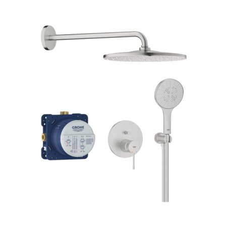 Grohe Essence Zestaw prysznicowy podtynkowy z deszczownicą stal nierdzewna 25287DC0