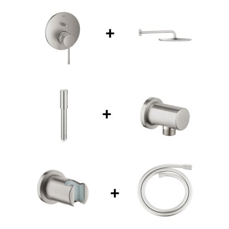 Grohe Essence Zestaw prysznicowy podtynkowy z deszczownicą stal nierdzewna GNS131