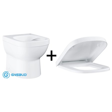 Grohe Euro Ceramic Zestaw Toaleta WC stojąca 48x37,2 cm z deską sedesową wolnoopadającą, biały 39329000+39330001