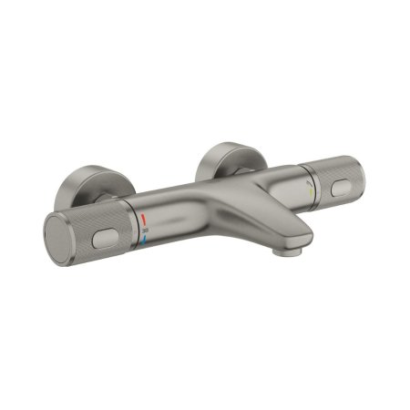 Grohe Grohtherm 1000 Performance Bateria wannowa termostatyczna natynkowa stal szczotkowana 34830DC0