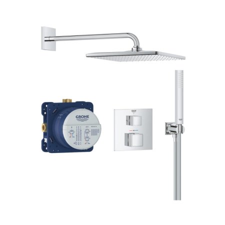 Grohe Grohtherm Cube Zestaw prysznicowy termostatyczny podtynkowy z deszczownicą chrom 34868000