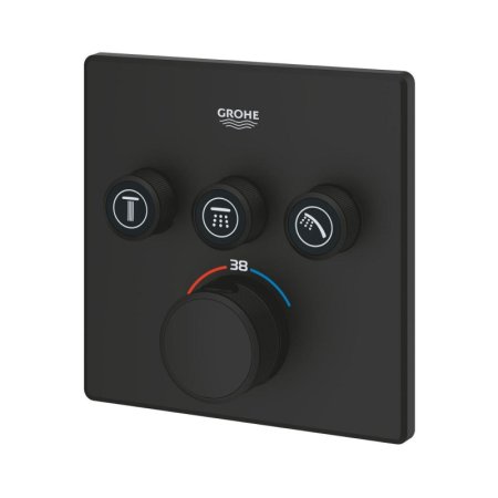 Grohe Grohtherm SmartControl Bateria wannowo-prysznicowa termostatyczna podtynkowa phantom black 102167KF00