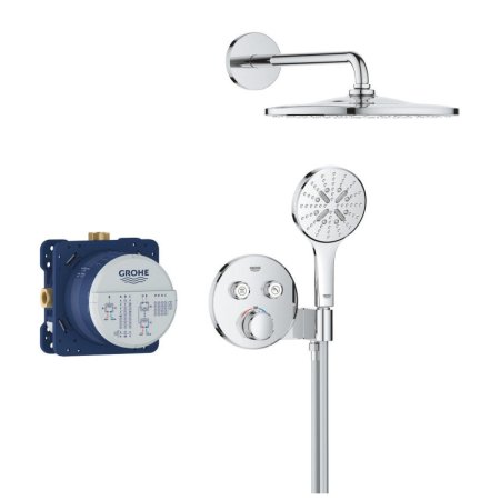 Grohe Grohtherm SmartControl Zestaw prysznicowy podtynkowy termostatyczny z deszczownicą chrom 34866000