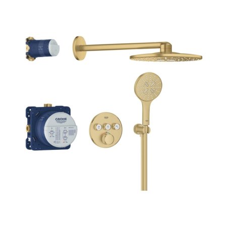 Grohe Grohtherm SmartControl Zestaw prysznicowy termostatyczny podtynkowy z deszczownicą brushed cool sunrise 34863GN0