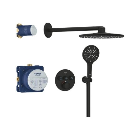 Grohe Grohtherm SmartControl Zestaw prysznicowy termostatyczny podtynkowy z deszczownicą phantom black 34863KF0