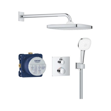 Grohe Grohtherm Zestaw prysznicowy termostatyczny podtynkowy z deszczownicą chrom 34871000