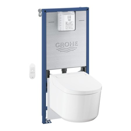 Grohe Quickfix Rapid SLX Zestaw toaleta WC myjąca bez kołnierza + stelaż podtynkowy WC + kątownik ścienny + mata biel alpejska 36509SH0