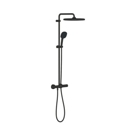 Grohe Comfort 250 Zestaw prysznicowy termostatyczny natynkowy z deszczownicą matte black 266962431