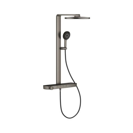 Grohe Spa Rainshower Aqua Pure Zestaw prysznicowy termostatyczny natynkowy z deszczownicą przepływ 8,7 l/min brushed hard graphite 100964AL00