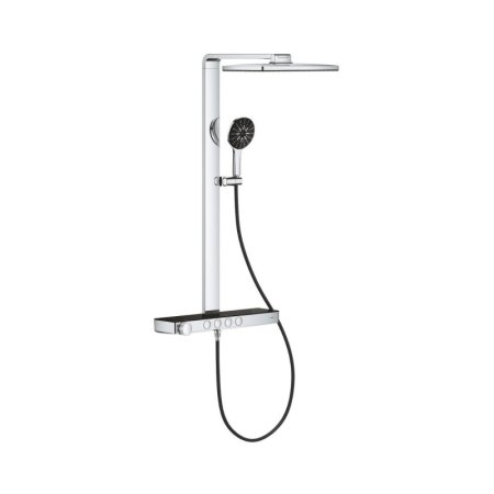Grohe Spa Rainshower Aqua Pure Zestaw prysznicowy termostatyczny natynkowy z deszczownicą przepływ 8,7 l/min czarny/chrom 100961KI00