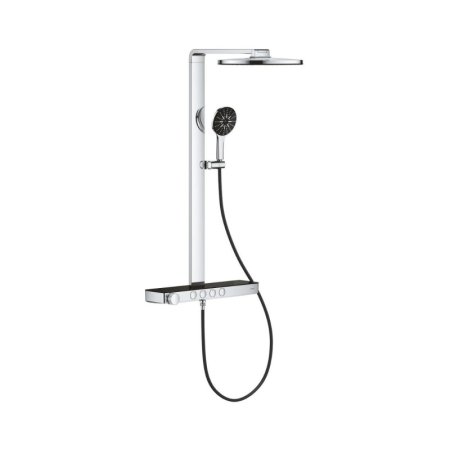 Grohe Spa Rainshower Aqua Pure Zestaw prysznicowy termostatyczny natynkowy z deszczownicą przepływ 8,7 l/min czarny/chrom 100964KI00