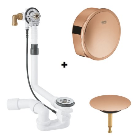 Grohe Talentofill Zestaw Syfon wannowy z napełnianiem przez przelew krótki + zestaw napełniający warm sunset 28990000+19952DA0