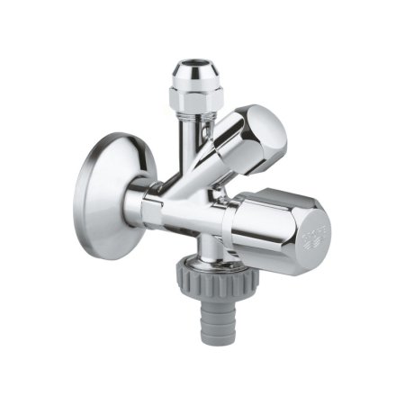 Grohe Zaw&oacute;r kątowy 1/2"x3/8"x3/4" gwint ułatwiający uszczelnienie chrom 22035000