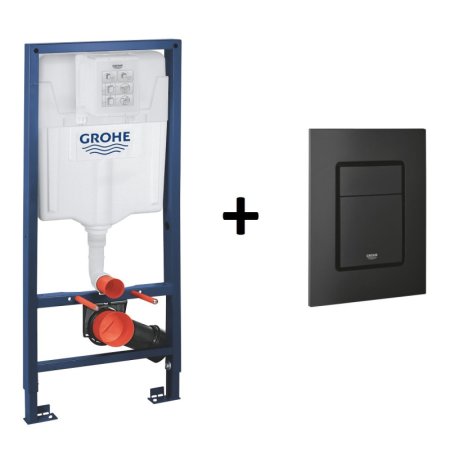 Grohe Zestaw Stelaż WC Rapid SL 2w1 + przycisk WC Skate Cosmopolitan S phantom black GNS112