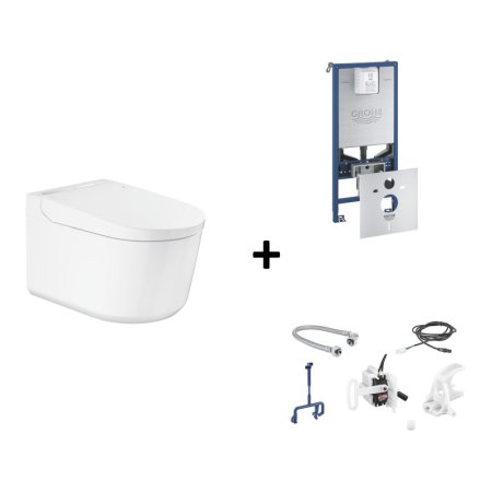 Grohe Zestaw Toaleta WC myjąca Sensia Pro biel alpejska + stelaż WC Rapid SLX 3w1 + zestaw do spłukiwania automatycznego GNS161