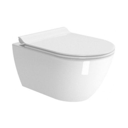 GSI Pura Zestaw Toaleta WC SwirlFlush bez kołnierza spłukiwanie wirowe + mocowania biały 881511+FISR2