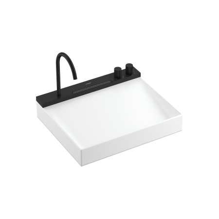 Hansgrohe Avalegra AquaUnit Zestaw Umywalka nablatowa 58x47,5 cm biały + bateria umywalkowa czarny mat 22472670