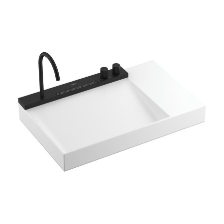 Hansgrohe Avalegra AquaUnit Zestaw Umywalka nablatowa 78x47,5 cm biały + bateria umywalkowa czarny mat 22473670