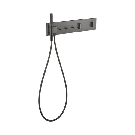 Axor ShowerComposition Bateria wannowo-prysznicowa termostatyczna 54x11 cm do 3 odbiornik&oacute;w podtynkowa czarny chrom polerowany 12572330