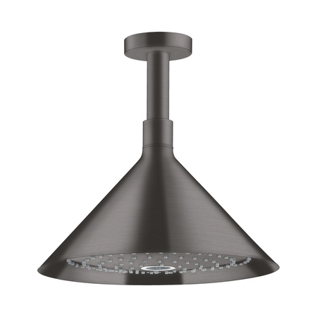 Axor Showers/Front Deszczownica 24 cm 2jet z ramieniem sufitowym czarny chrom szczotkowany 26022340
