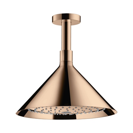 Axor Showers/Front Deszczownica 24 cm 2jet z ramieniem sufitowym czerwony złoty polerowany 26022300