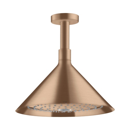 Axor Showers/Front Deszczownica 24 cm 2jet z ramieniem sufitowym czerwony złoty szczotkowany 26022310
