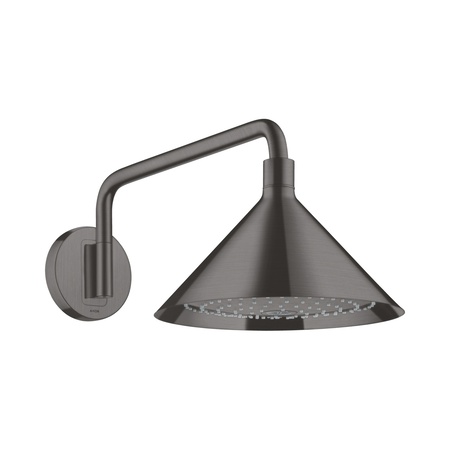 Axor Showers/Front Deszczownica 24 cm 2jet z z ramieniem ściennym czarny chrom szczotkowany 26021340