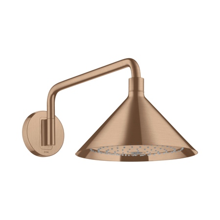 Axor Showers/Front Deszczownica 24 cm 2jet z z ramieniem ściennym czerwony złoty szczotkowany 26021310
