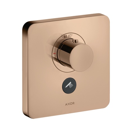 Axor ShowerSelect Bateria prysznicowa termostatyczna HighFlow do 1 odbiornika z dodatkowym wyjściem softsquare podtynkowa czerwony złoty polerowany 36706300